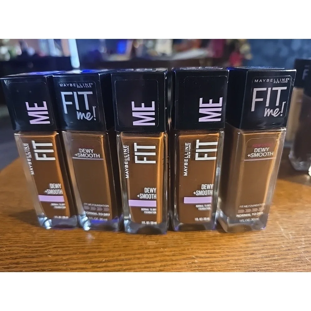 5X Lot Maybelline FIT ME Dewy‎ + Smooth Foundation Normal To Dry #375 Java NEW